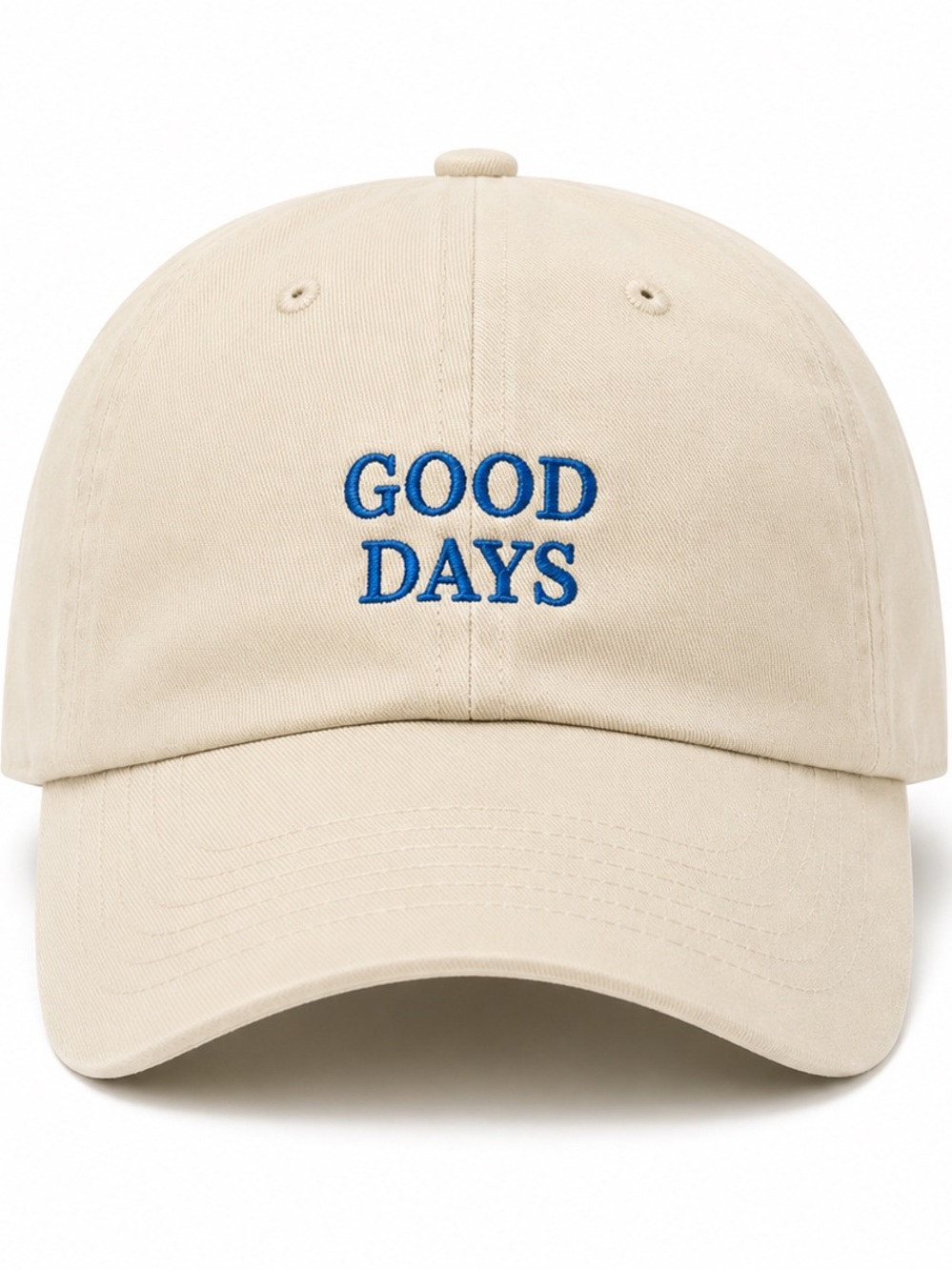 🍦☀️ Embroidered Good Days Dad Hat Cream Cotton Baseball Cap Adjustable Strapback